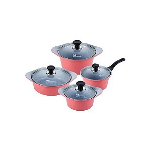 Conjunto de Panelas Ecoramic de Cerâmica Coral 4 Peças