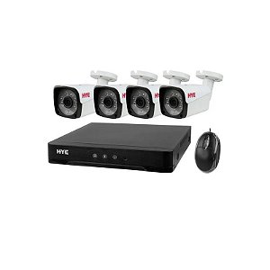 Kit de DVR Hye HYE-AH4404T - 4 Canais - Kit 4 Câmeras - HD - Preto