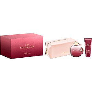 Kit Perfume Coach Wild Rose EDP 90mL + Loção Corporal 100mL + Bolsa - Feminino