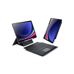 Estojo Protetor + Teclado Sem Fio Dux Ducis Série DK para Samsung Galaxy Tab S10+ / S9+ / S9 Fe+ 10,9" - Preto