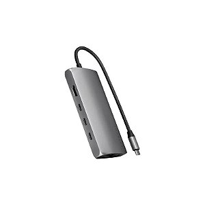 Adaptador Multiportas Satechi ST-P8KEM V3 USB C 6 Em 1 Cinza Espacial