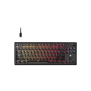 Teclado Gamer Mecânico Corsair K70 Core TKL 80% RGB USB Switch MLX Red - Preto