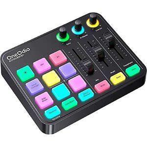 Misturador de Áudio OneOdio Solocaster com Interface de Audio para Podcasting