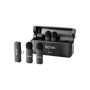Microfone Sem Fio para Smartphone Boya BY-V4D com Lightning - Preto