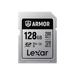 Cartão de Memória SD Lexar Armor Silver Pro 280-120MB/s C10 U3 V60 Uhs-II 128 GB (LSDAMSP128G-RNNNG)