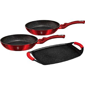 Jogo de Panelas Berlinger Haus Metallic Line Burgundy Edition - BH-1288NF (3+2 Peças)