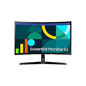 Monitor Curvo Samsung Essential S3 LS24D366GAN de 24" Full HD 16:9 100Hz 4ms GTR com HDMI/D-Sub