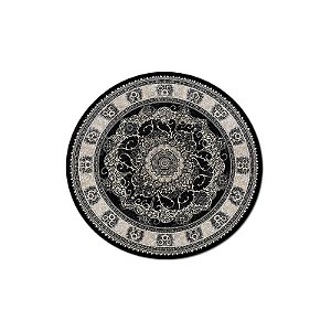 Tapete Turquesa Redondo Turco Tipo Persa Preto 150 X 150 CM