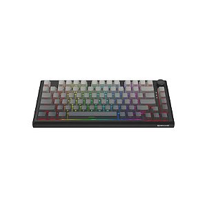 Teclado Gamer Mecânico Redragon Penumbra Pro K687GG-RGB-Pro 75% RGB Sem Fio Switch Lion L - Preto/Cinza