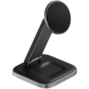 Suporte de carregamento Satechi Qi2 Wireless dobrável 2 em 1 - ST-Q21FM