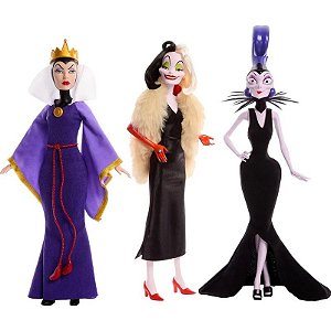 Bonecas Disney Villains Mattel - HRF56 (3 Unidades)