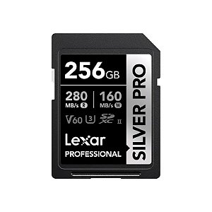 Cartão de Memória SD Lexar Professional Silver Pro 280-160 MB/s C10 U3 V60 256 GB (LSDSIPR256G-BNNNG)