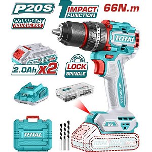 Furadeira Parafusadeira Total UTIDLI20668 20V (x2 Baterias) 110V-50/60Hz