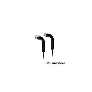 Kit de Cabo Patch UI UniFi 10cm Preto - 50 Peças
