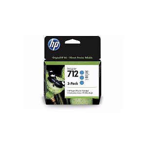 Cartucho HP 712 (3ED77A) Ciano 29ML T250 3-Pack
