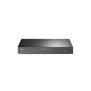 Hub Switch TL-SG1210MPE da TP-Link de 10 portas, sendo 8 portas PoE+ Gigabit e 1 porta combo SFP/RJ45