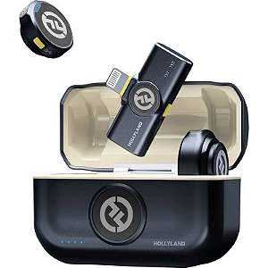 Microfone Sem Fio Hollyland Lark M2 Duo Lightning - Preto Brilhante