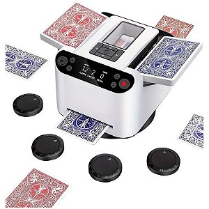 Embaralhador e Distribuidor Automático de Cartas KpaW MAX 6 2 em 1 - Branco