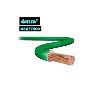 Cabo Flexível CH 450/750V 6MM 100M Verde