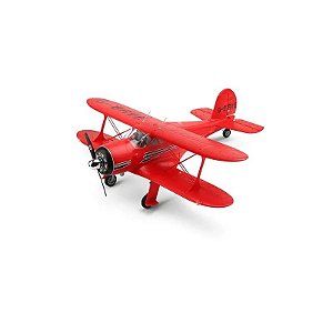 Avião Wltoys Beech D17S Epp 4CH Biplano 3D/6G Vermelho A300