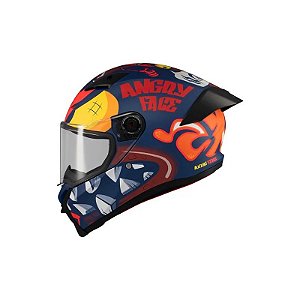 Capacete Axxis Fenix Angry Face C5 - Fechado - Tamanho L - Fosco