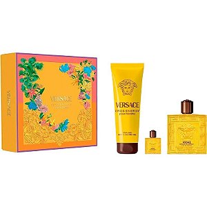 Kit Perfume Versace Eros Energy Pour Homme EDP 100ml + 5ml + Gel de Banho 150ml