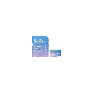 Cartão de Memória Micro SD Sandisk Criador 512GB V30 A2 U3 4K UHD - SDSQXAV-512G-GN6MS