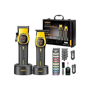 Kit de Cortador de Cabelo e Aparador Voyager VGR V-885S2 Recarregável - Dourado