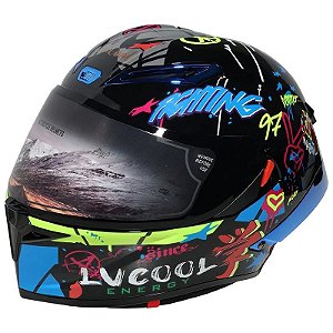 Capacete de Moto LV Cool Helmets P7 - Tamanho L (59-60) Reto para Estudante