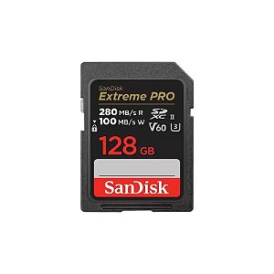 Cartão de Memória Sandisk Extreme Pro 280-100MB/s Uhs-II U3 V60 128 GB