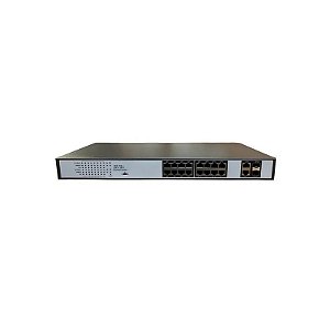 Switch Gerenciável 16 Portas PoE 300W 10/100/1000Mbps 16GE+2GE+2SFP PG-F2R18