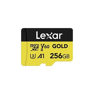 Cartão de Memória Micro SD Lexar 256GB 280-180MB Gold