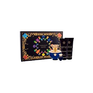 Kit Perfume Versace Dylan Blue Eau de Parfum 100ml + 5ml + Loção Corporal 100ml + Gel de Banho 100ml