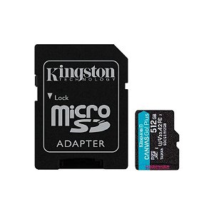Cartão de Memória Micro SDCG4/SDXC Kingston Canvas Go Plus SDXC 512GB 200MB/s Classe 10 - SDCG4/SDXC