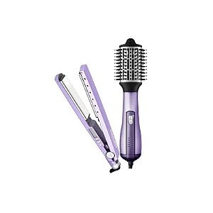 Kit Babyliss Pro BNTLVPP44UZ - Escova Secadora + Prancha de Cabelo - 900W e 54W - 220V e Bivolt - Lavanda