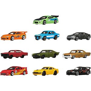 Kit de Carrinhos Hot Wheels Fast & Furious Silver Series Mattel - JCT92 (10 peças)