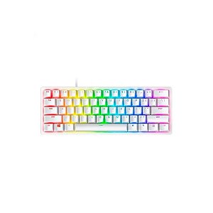 Teclado Gamer Mecânico Razer Huntsman Mini, RGB 60% USB-C, Switch Razer Clicky Roxo, Inglês, Branco Mercury