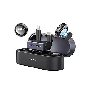 Microfone Sem Fio Boya BOYALINK3-01 USB-C Lightning - Preto (2TX+1RX)