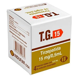 Tirzepatida TG 15mg/0,5ml Solução Injetável (4 Frascos)