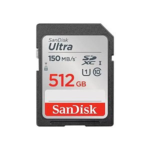 Cartão de Memória Sandisk Ultra SDHC 512GB 150 MB/s Classe 10 - SDSDUNC-512G-GN6IN