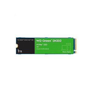 Disco SSD Western Digital WD Green SN350, 1TB, M.2 Nvme, Leitura 2400MB/s, Gravação 1850MB/s, WDS100T2G0C