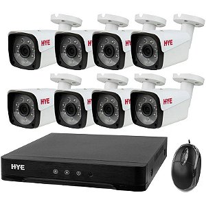 Kit de Câmera CCTV HYE HYE-AH4408T 2.8MM 8 Câmeras/Bullet/DVR 8 Canais (caixa feia)