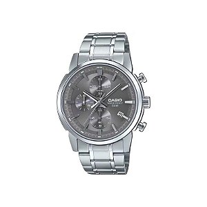 Relógio Casio MTP-E510D-8AVDF Analógico Masculino - Cinza Escuro/Prata