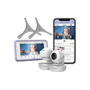 Babá Eletrônica Hubble Nursery PAL Deluxe Twin HCTNPDL2 5" FHD Wi-Fi - Branco