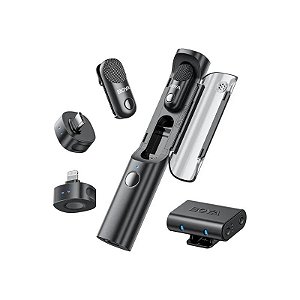 Microfone Sem Fio Boya MAGIC-02 USB-C Lightning - Preto (2TX+1RX)