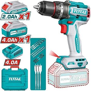 Furadeira Parafusadeira Impacto Total UTIDLI20868 13mm 20V (x2 Baterias) 110V 50-60Hz