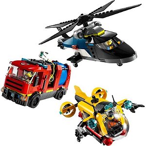 Legado da Cidade Helicóptero, Caminhão de Bombeiros e Submarino Remix - 60462 (874 Peças)