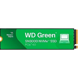 SSD WD Green SN3000 1TB NVMe PCIe 2280 M.2 - 5000Mbps WDS100T4G0E-00CPS0