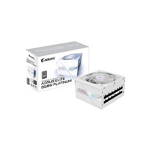 Fonte 850W Gigabyte GP-AE850PM PG5 80+ Platinum Full-Modular ATX3.1 PCI-Exp 5.1 Gelo Branco