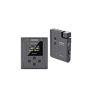Microfone de Lapela Sem Fio Comica BOOMX-U-U2 com 1 Receptor e 1 Transmissor